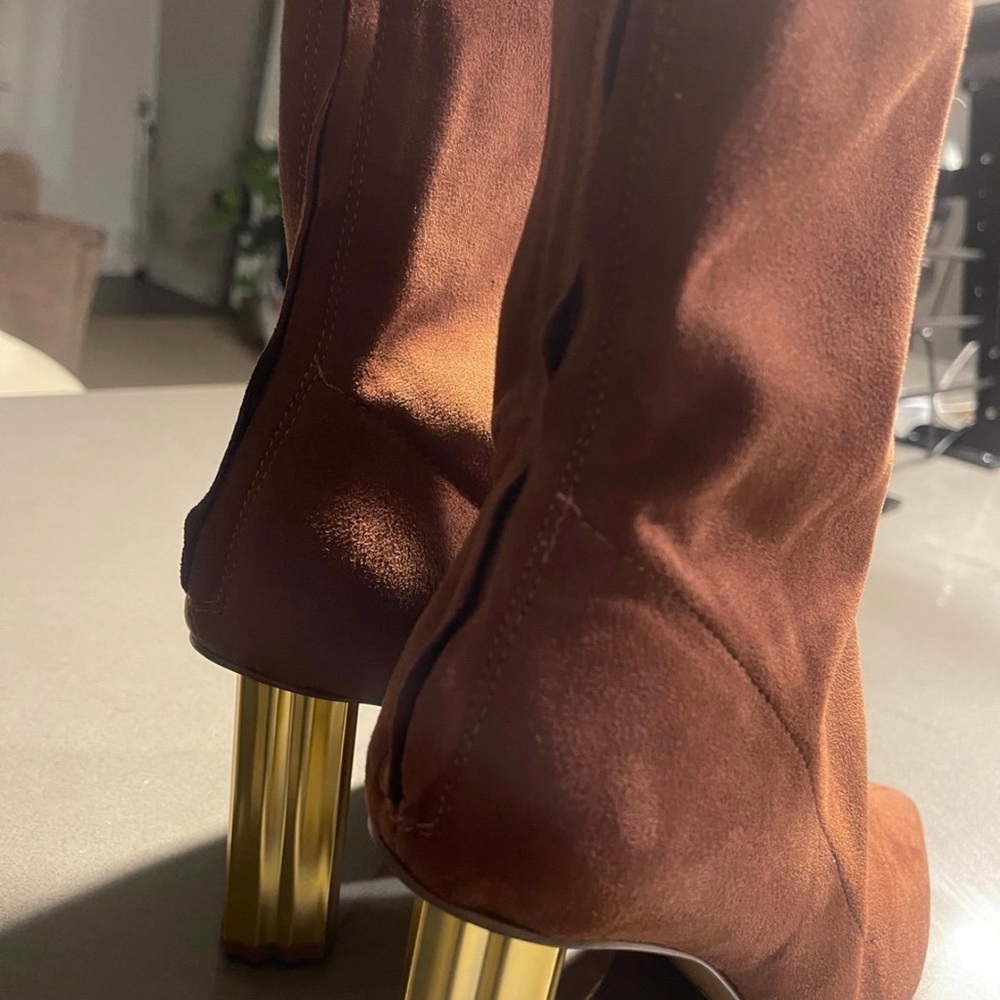 Katy Perry Collections Rust Boots with Metallic Heel - Picture 5 of 6